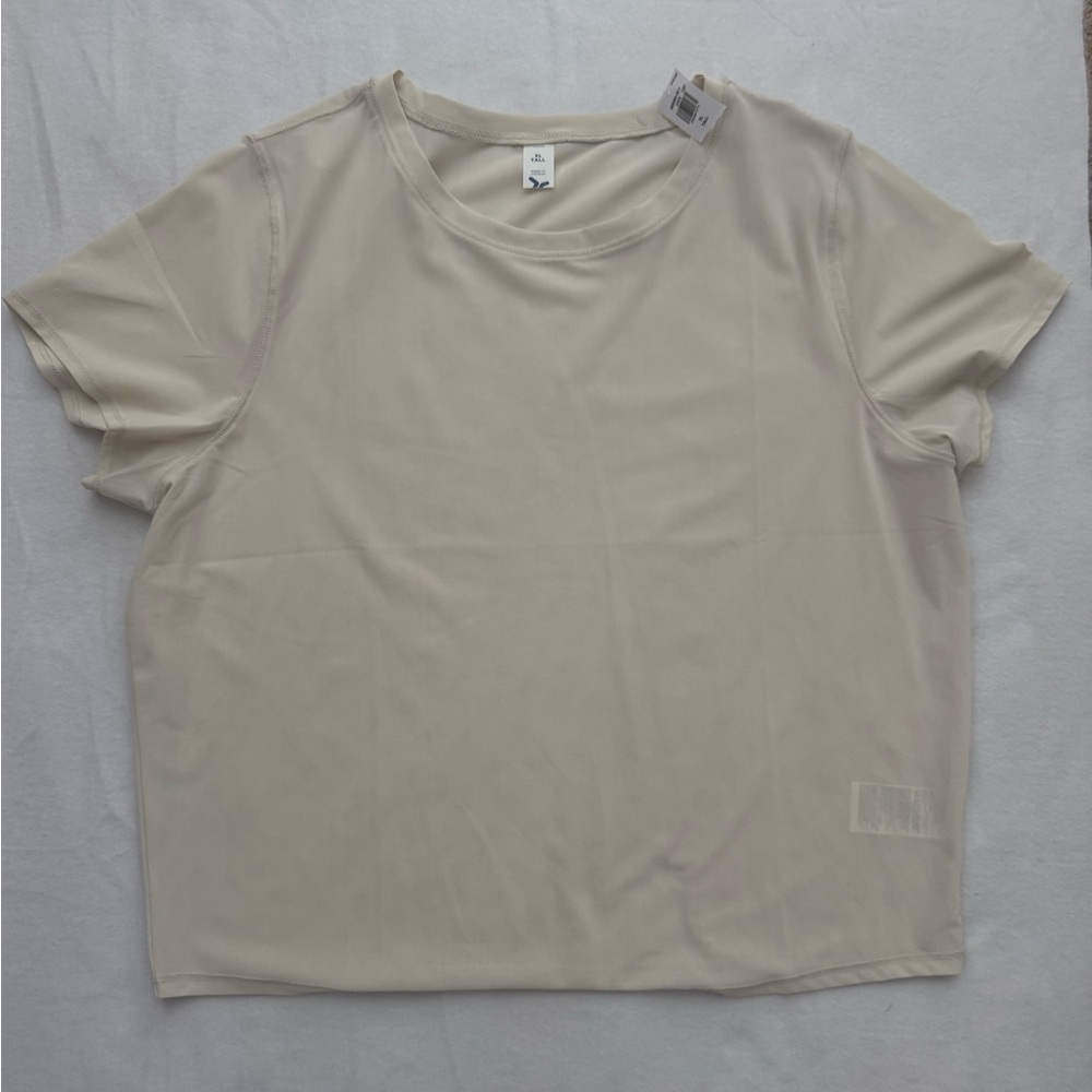 Old Navy Cream Boxy Short Sleeve T-Shirt